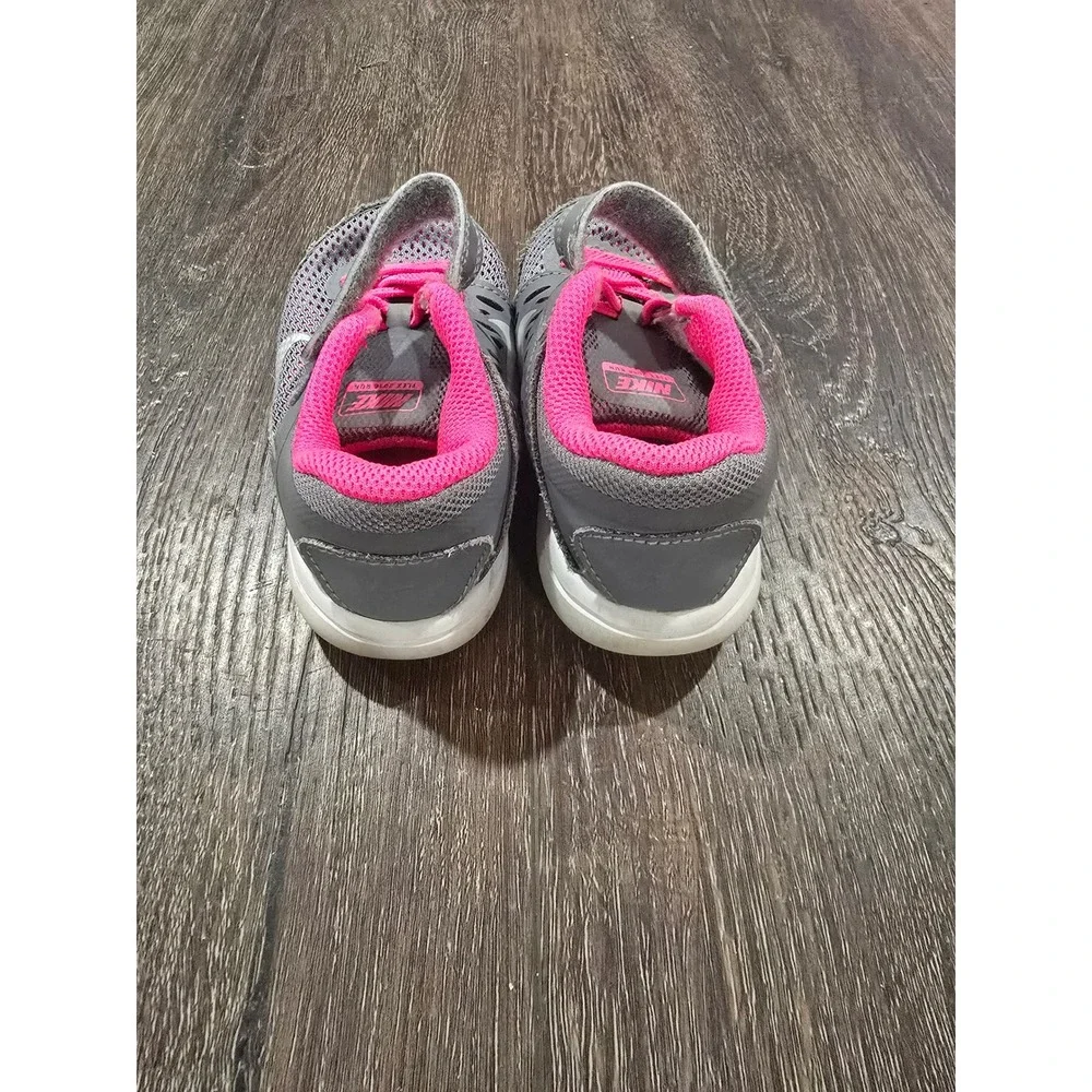 Nike Flex 2016 Run Toddler Girls Shoes Grey Pink 834285-006 Size 7C